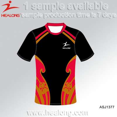 Healong Men Fully Sublimation Custom Design Polyester Rugby Shirts