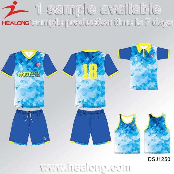 Healong Top Sale Customized Sublimation Quick Dry Football Jersey