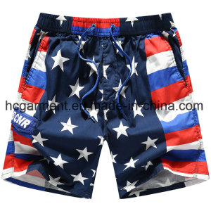 Nylon Fabric Boards Shorts, Man′s Start Printed Beach Shorts