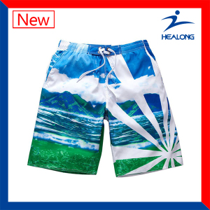 Healong Factory Price Sublimation Men′s Beach Shorts